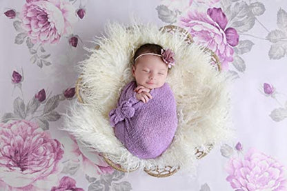 Coberllus Newborn Baby Photo Props Wrap Cloth Blanket Swaddle for Boys Girls Photography Shoot (Purple) - color: Purple