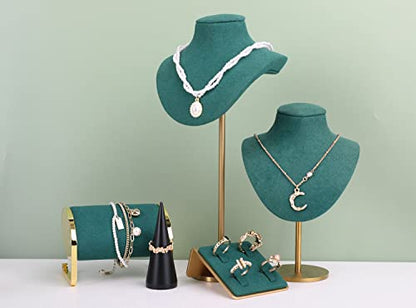 Velvet necklace stand display, small necklace holder, jewelry mannequin stands and displays【Green-Height 7.48 inch】 - color: Green, size: Small
