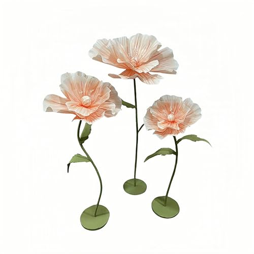 SAVITO Giant Flowers for Backdrop 5.58ft Huge EVA Artificial Flowers, Wedding Decorations for Reception Artificial Spring Flowers Outdoor Party Decor Shop Window Flower Display Home Decor (3P*Orange) - color: 3p*orange