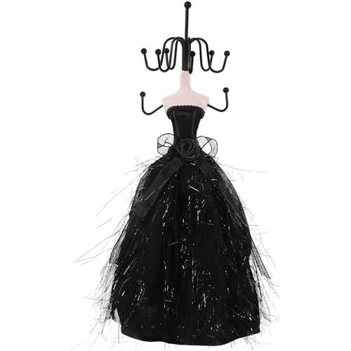 LOGOFUN Jewelry Displays Stand Elegant Lady Model Jewelry Organizer Mannequin Princess Model Skirt Rack for Hanging Earring Bracelet Rings Displaying and Storing - 10.6X3.1X2.7in
