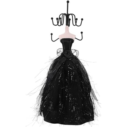 LOGOFUN Jewelry Displays Stand Elegant Lady Model Jewelry Organizer Mannequin Princess Model Skirt Rack for Hanging Earring Bracelet Rings Displaying and Storing - 10.6X3.1X2.7in