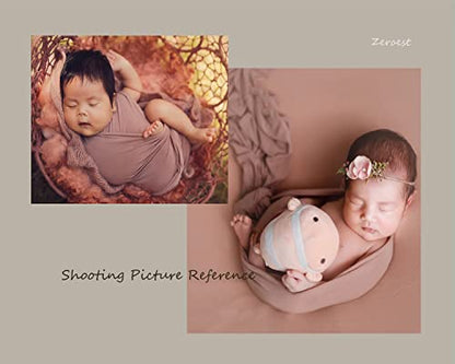 Zeroest Newborn Photography Stretch Wrap Boy Girl Baby Wraps Photography Props Baby Photo Prop Stretch Blanket for Baby (Brown) - color: Brown