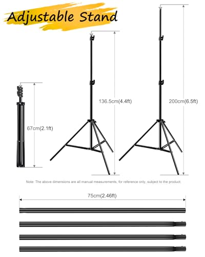 Photo Backdrop Stand, PULUZ Adjustable Photography Backdrop Support Kit 6.56 * 6.56ft Studio Backdrop Stand with 4 Backdrop Clamps and Carry Bag for Parties, Photoshoot & Wedding Photography