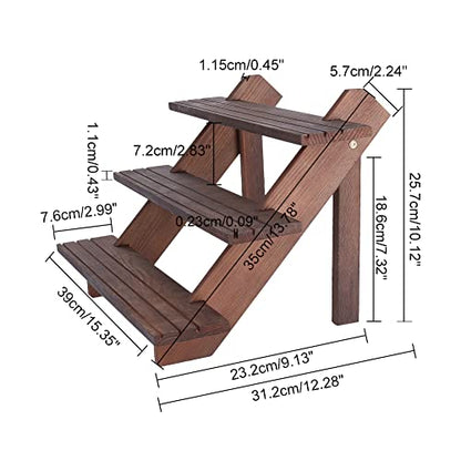 NBEADS 3-Tier Retail Earring Display Riser, Coffee Colour Earring Ring Holder Detachable Wood Retail Jewelry Card Display Stand with Groove for Crafts Jewelry Storage Display, 15.3x12.28x10.12 - color: 3-Tier Coffee Color