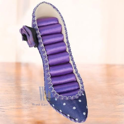 Ring Holder High Heel Shoe Design Fashion Jewelry Organizer Display Birtyday Gift (Pur) - color: Pur