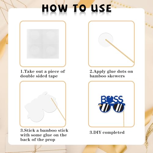 INNORU Boss Boy Photo Booth Props, Leader Boy 1st Birthday Photoshoot Gender Reveal Party Photography Props Favor Centerpiece Sticks Decorations 30 PCS