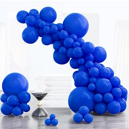PartyWoo Royal Blue Balloons 85pcs Different Sizes Pack of 18 12 10 5 Inch Dark Blue Balloon Arch Kit for Baby Shower Gender Reveal Graduation Under The Sea Birthday Party Decorations Blue-Y59 - color: Persian Blue-y59