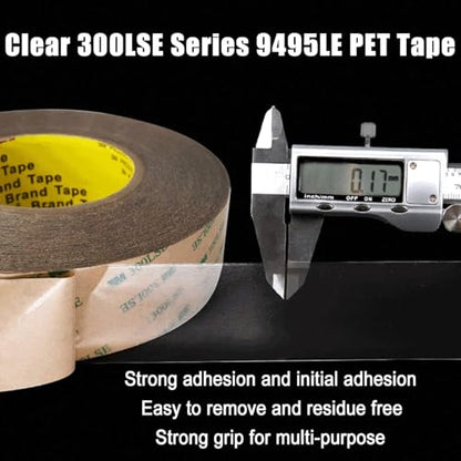 300LSE 3M Double Side Tape Heavy Duty 90ft, Clear Mounting Tape Removable for Scrapbook,Transparent Sticky Tape Picture Hanging Strips, Adhesive Tape for LED Poster Art Craft - size: 0.39in x 90ft