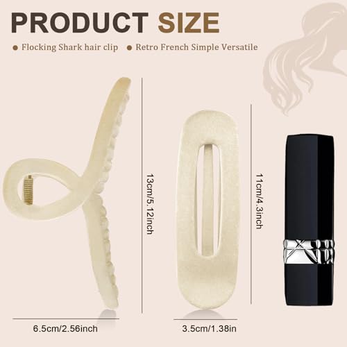 6 Pcs Large Claw Clips, 2 Styles for Thin Fine Thick Hair, Flat French Barrette Stylish, No Slip Big Jaw Butterfly Clip for Women Girls - color: Color C