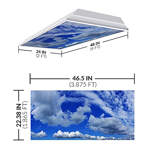 OCTO LIGHTS Fluorescent Light Covers Cloud Sky Panel for Ceiling Lights, Light Covers for Ceiling Lights Classroom 2x4 (22.38"x46.5") Backlit Film Insert for Fluorescent Light Fixtures (Pack of 1) - color: Altocumulus Sunscape, size: 1pk