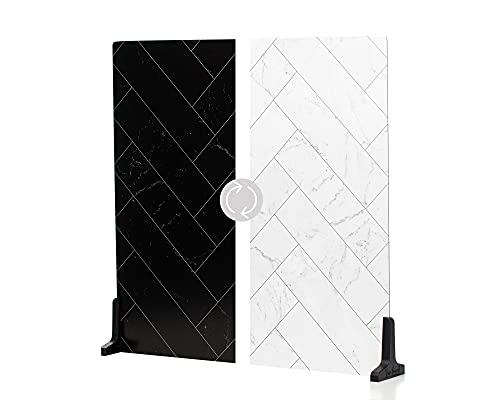 V-FLAT WORLD Duo Board Product Photography Backdrops - 2-Sided Background for Photograph, Item & Food Photography Background - Includes Legs & Mat - 24" x 24", Zigzag Marble White/Zigzag Marble Black - color: Zigzag Marble White/Zigzag Marble Black, size: