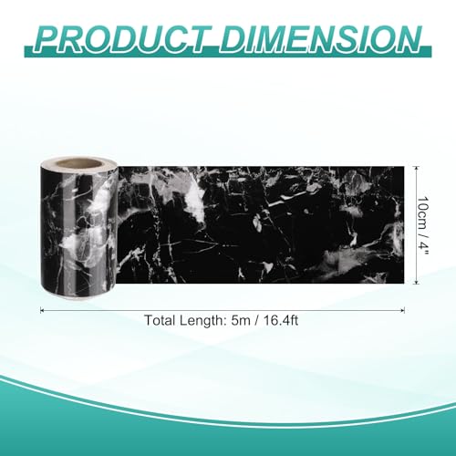 HARFINGTON Wood Grain Wallpaper Border 4" x 16.4ft PVC Self-Adhesive Textured Frame Sticker Waterproof Wall Decorative Wallpaper for Floor Door Table Cabinets Desk, Black White - color: Black/White, size: 4" x 16.4ft