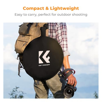 K&F CONCEPT 40" x60”(100x150cm) 5-in-1 Oval Foldable Reflector with Carrying Bag, Gold, Silver, Black, White Reflective Fabric and Translucent Soft Fabric for Studio Lighting - size: 100x150cm