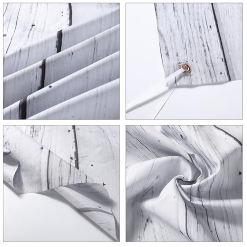 SmoothNovelty 8x6ft Vintage Wood Backdrop Retro White Gray Wooden Floor Rustic Backdrop Polyester Fabric Wood Background for Photography Adult Video Shoot Studio Prop