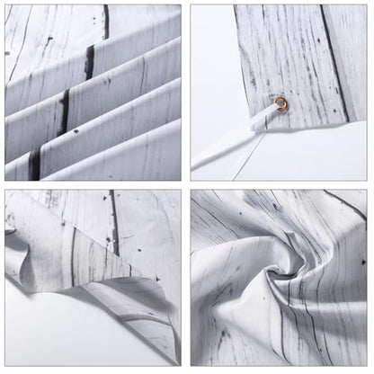 SmoothNovelty 8x6ft Vintage Wood Backdrop Retro White Gray Wooden Floor Rustic Backdrop Polyester Fabric Wood Background for Photography Adult Video Shoot Studio Prop