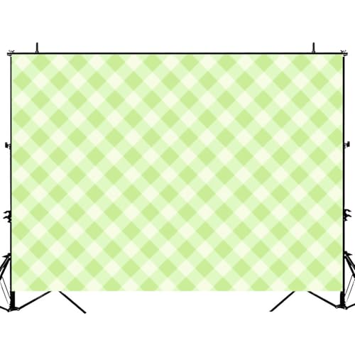 5x7ft Photography Backdrop Green White Gingham Check Photo Backdrop Photography Background for Photoshoot Portrait Video Party Photo Studio Prop Booth - color: Color5