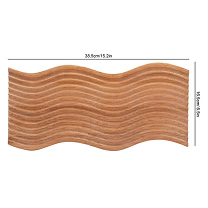 Wooden Bread Dessert Tray, Natural Beech Wood Multifunction Serving Tray, Geometric Design Bread and Dessert Plate for Home Kitchen, Parties, and Food Photography (Water Ripple) - size: 15.7" x 7.1" x 1.2"