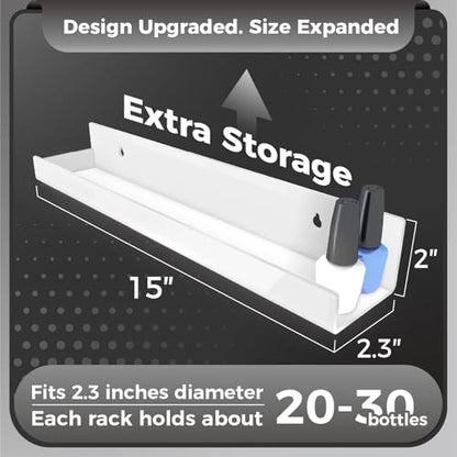4 Pack 15 Inch Whtie Acrylic Shelves, Kids Floating Bookshelf for Kids Room, Modern Nail Polish Rack Sunglasses Essential Oil Picture Ledge Display Toy Storage Wall Shelf - color: 15in-whtie