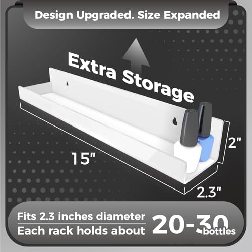 4 Pack 15 Inch Whtie Acrylic Shelves, Kids Floating Bookshelf for Kids Room, Modern Nail Polish Rack Sunglasses Essential Oil Picture Ledge Display Toy Storage Wall Shelf - color: 15in-whtie