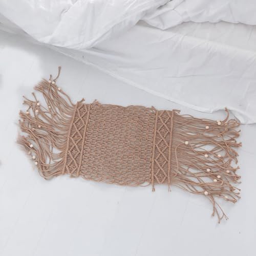 Newborn Photography Props Baby Photoshoots Photo Posing Macrame Blankets Rug Backdrop (Brown 01) - color: Brown 01