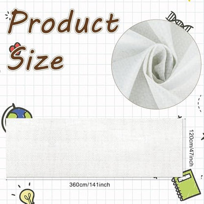 Classroom Fabric Bulletin Board 47x141inch White Woven Texture Back to School Classroom Backdrop Decoration for Wall Door Background, DIY Craft, Bulletin Boards, Pillow, Curtain, Reusable, Easy to Cut - style: White Woven