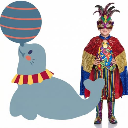 Colingmill Carnival Circus Party Decoration 3ft Circus Theme Birthday Party Supplies Seal Show Cardboard Cutout Standup Photo Booth Backdrop Props Life Size for Birthday Carnival Game Weddings Events - style: Seal Show