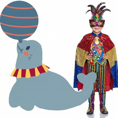 Colingmill Carnival Circus Party Decoration 3ft Circus Theme Birthday Party Supplies Seal Show Cardboard Cutout Standup Photo Booth Backdrop Props Life Size for Birthday Carnival Game Weddings Events - style: Seal Show