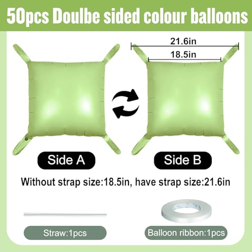 50Pcs Olive Green Square Foil Balloons Wall Backdrop, Double Sided Metallic Foil Balloons Tunnel Arch Garland Kit for Photo Booth Birthday Wedding Halloween Christmas Party Decorations - color: Olive Green, size: 50PCS