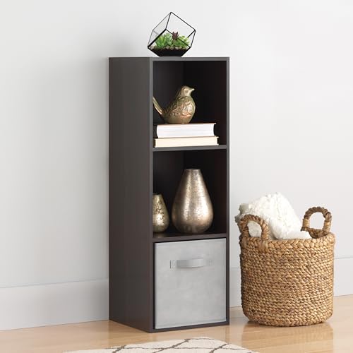 Whitmor 3 Cube Storage Organizer, 3 Tier Stackable MDF Wood Bookcase, Open Storage Display Bookshelf, Storage Cabinet for Living Room, Bedroom, Home, Office, 12.2" L x 11.7" W x 35.6" H, Espresso - color: Espresso, size: 3 Cube Stackable