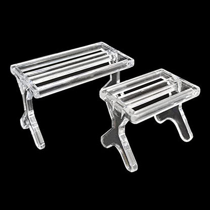 2 Pcs Plastic Fishing Lure Display Stands Clear Small Collections Easel Transparent Pen Holder Stand Makeup Brushes Holder Racks