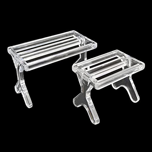 2 Pcs Plastic Fishing Lure Display Stands Clear Small Collections Easel Transparent Pen Holder Stand Makeup Brushes Holder Racks