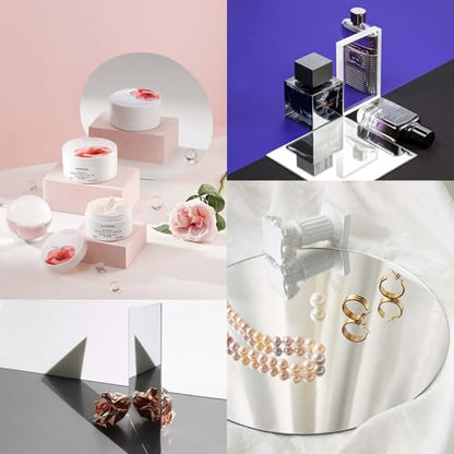Meking 9PCS Product Photography Props Acrylic Mirror Glass Simulated Photoshoot Props for Product and Jewelry Photography Reflective Display Sheet