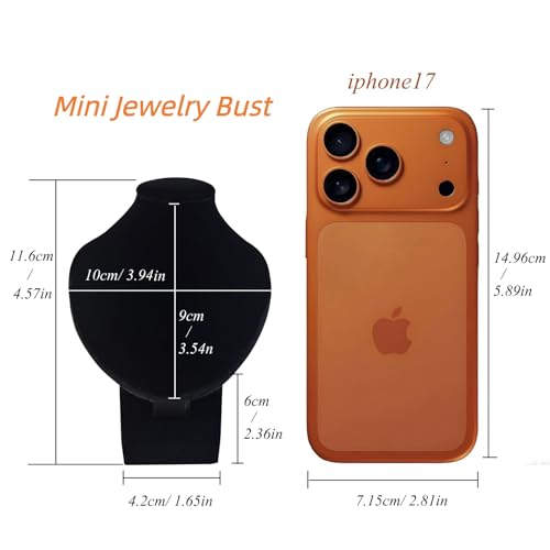 Portrait Jewelry Stand Pendant Jewelry Display Stand Wooden Portrait Neck Model Necklace Holder Stand for Selling - color: Black