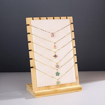Necklace Display Stands for Selling Necklace Holder Necklace Display Storage Jewelry Display Storage Set 3PCS (Beige) - color: Beige