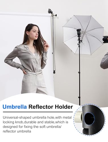 Selens 2 Packs Photography Reflector Clamp Holder Speedlite Hot Shoe Bracket with 1/4"" & 3/8"" Screw Mount with Photo Studio Light Stand, Lighting Umbrella Reflector - color: Two Packs