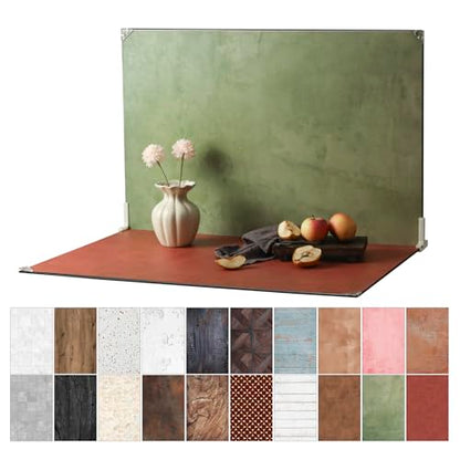Photo Backdrop Boards, 10Pcs 20 Patterns Double-Sided Product Photography Backdrops, 23x35 XL Flat Lay Background for Food, Jewelry, Cosmetics & Content Creation, Tabletop Shooting Kit, MDAOCRY