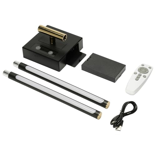 Picture Lights Rechargeable for Wall: Battery Operated Wall Sconces Wireless Art Lighting for Painting Canvas Gallery 360° Rotatable Detachable Battery Aluminum 48H (1, Black +Gold) - color: Black +Gold