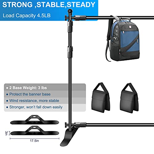 FUDESY Backdrop Banner Stand, 10x8ft Heavy Duty Display Frame, Adjustable Metal Telescopic Tube, Step and Repeat Background Stand Kit for Trade Show, Photography Photo Booth, Party, with Sandbags