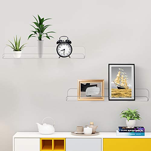 Weiai Clear Acrylic Shelf 15" Invisible Floating Wall Ledge Bookshelf, Kids Book Display Shelves Wall Mounted (15 Inch 6Pack) - size: 15 Inch 6Pack