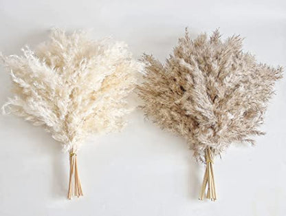 30 PCS Boho Decor, Fluffy Pompas Grass, Natural Dry Pampas Grass Small, Short Pampass Bulk for Boho Room, Coffee Table Decor (17 inch ) - size: 30PCS-Natural