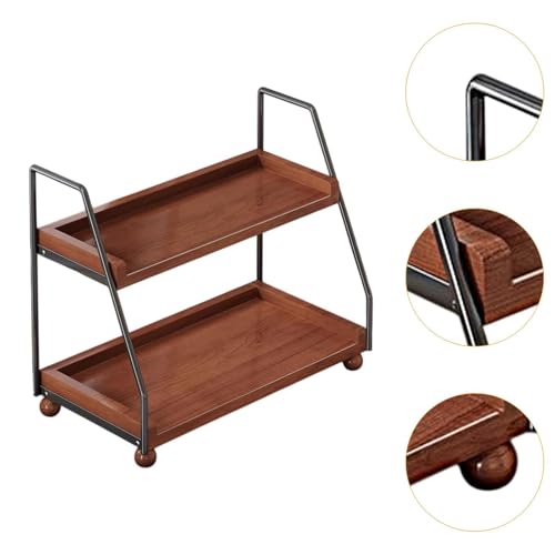 2 Layer Cup Riser Stand Tiered Display Step Shelf Vintage Tabletop Organizer Mugs Holder for Cupcakes Cabinet