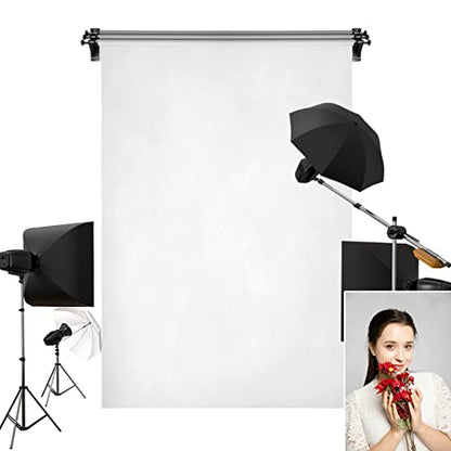 Kate 5x7ft/1.5m(W) x2.2m(H) White Gray Backdrop Silver Photography Background Photoshoot Headshot Studio Props - size: 5x7ft