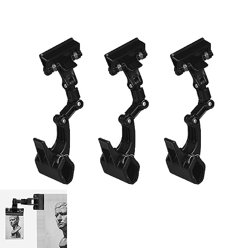 3 Pack Document Holder Clip Double Head Clamp Mount Rotating Stand for Picture Photo Script Crafting Painting Copy Film Sign Paper Artist Easel Sketch Drawing Board