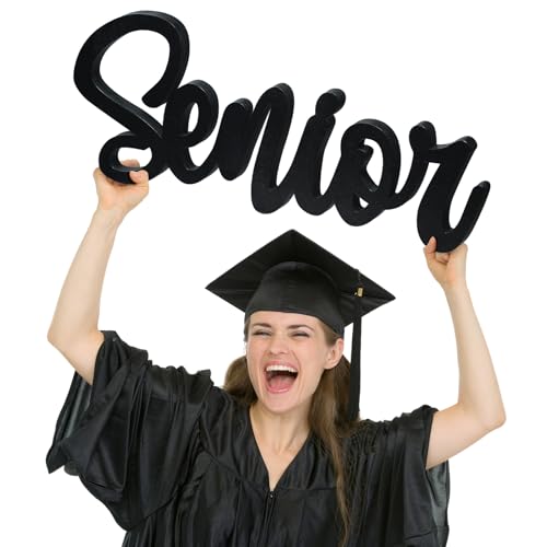 Yousoontic Graduation Party Decoration Senior Wooden Photo Prop Sign Graduation Photo Booth Sign Senior Picture Prop Wood Cutout 2026 Decoration for Graduate Party Favor Supplies(Black) - color: Black