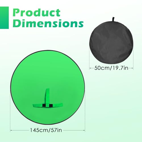 Portable Green Screen Chair, 57 in Collapsible Greenscreen Backdrop with Stand Double Sided Green Background, Chroma Key Backdrop for Zoom/Streaming, Gaming & Meetings - size: 57in