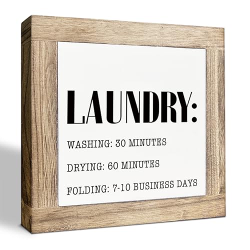 Laundry Wood Sign, Funny Laundry List Sign Decor, Humorous Home Decor, Modern Farmhouse Decors for Table Shelf Counter, Wall Decoration, Decorative Wooden Box Signs, Housewarming Gift - color: Color06