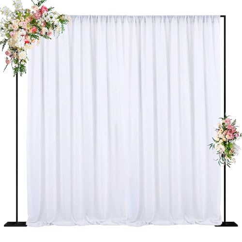 Wokceer 10 FT Backdrop Stand Heavy Duty Pipe and Drape Kit, Adjustable Black Backdrop Stands for Wedding Photo Booth Background Birthday Party Photography Exhibition Decoration - color: Black-10 E