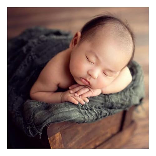 Honra Orraphtstu Newborn Photography Props Baby Photo Posing Wraps Girls Boys Photoshoots Blanket Vintage Fringed Texture Layers (Green) - color: Green