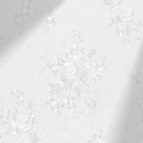 Erfoni White Embossed Peel and Stick Wallpaper Textured Floral Contact Paper 17.7inch X 394inch White Self Adhesive Wallpaper DIY Flower Removable Wall Paper for Bedroom Livingroom Decor Vinyl Roll - color: White, size: 17.7" x 394"