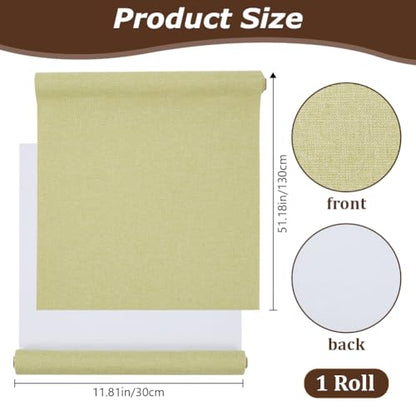 CRASPIRE 51x11.8 Inch Green Grassy Book Cloth Paper Backed for Book Cover Binding Weave Linen Fabric Surface Protector Book Binding Cloth for Adult Scrapbooking Album DIY Crafts - color: Green Grass